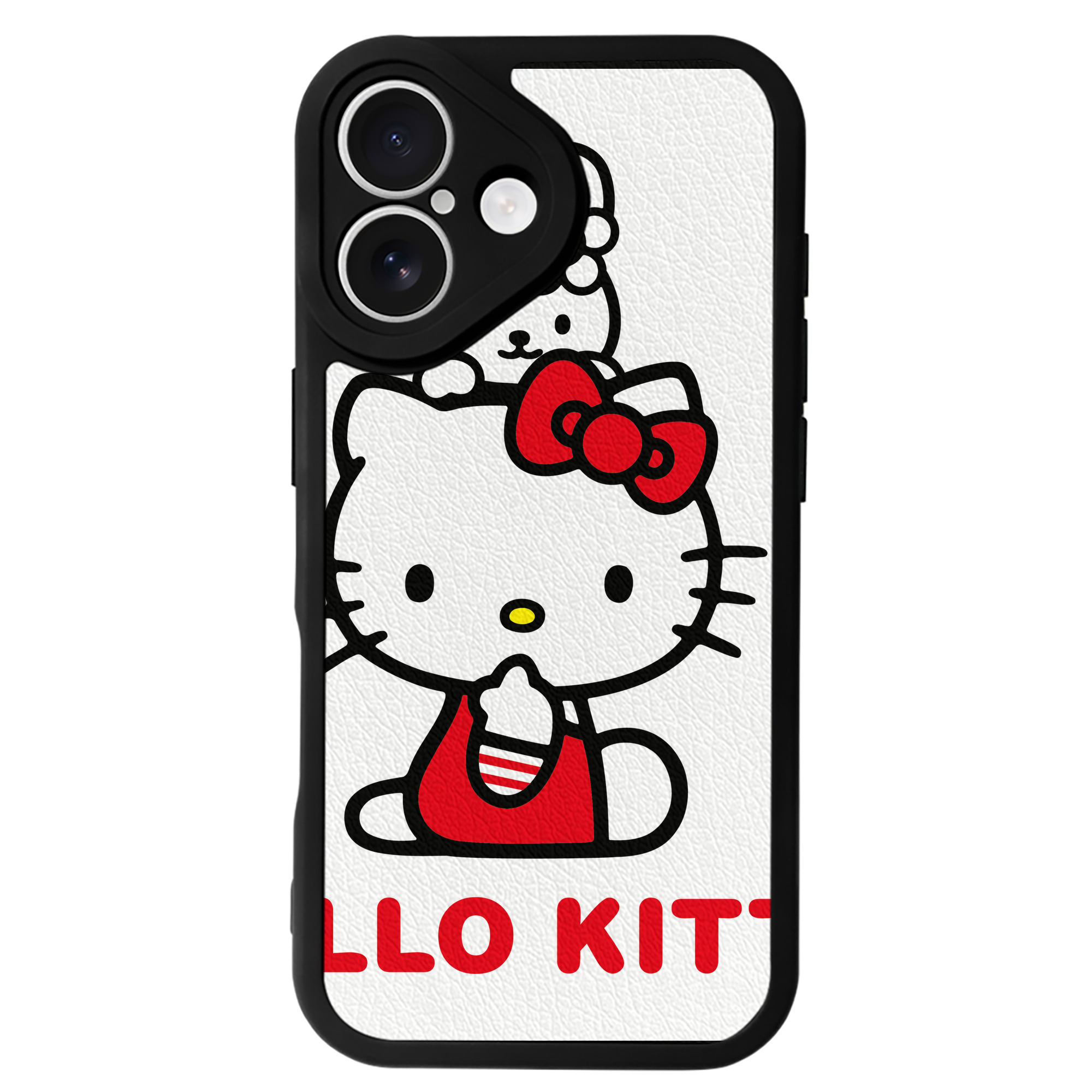 （画像用） Hello Kitty ハローキティ 【iPhone 16シリーズ対応】シリコンスマホケース（レザー調） 材質：シリコン